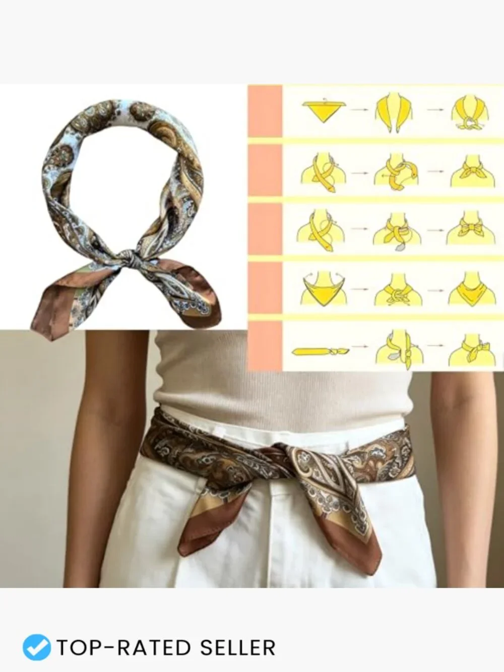 Square Faux Silk Scarf 27.5